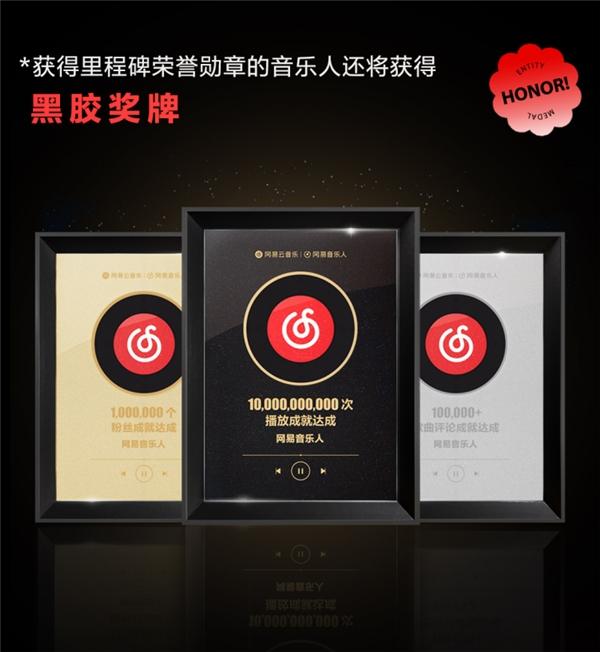 网易云音乐荣誉体系升级，颜人中姜云升刘瑾睿等获里程碑荣誉 
